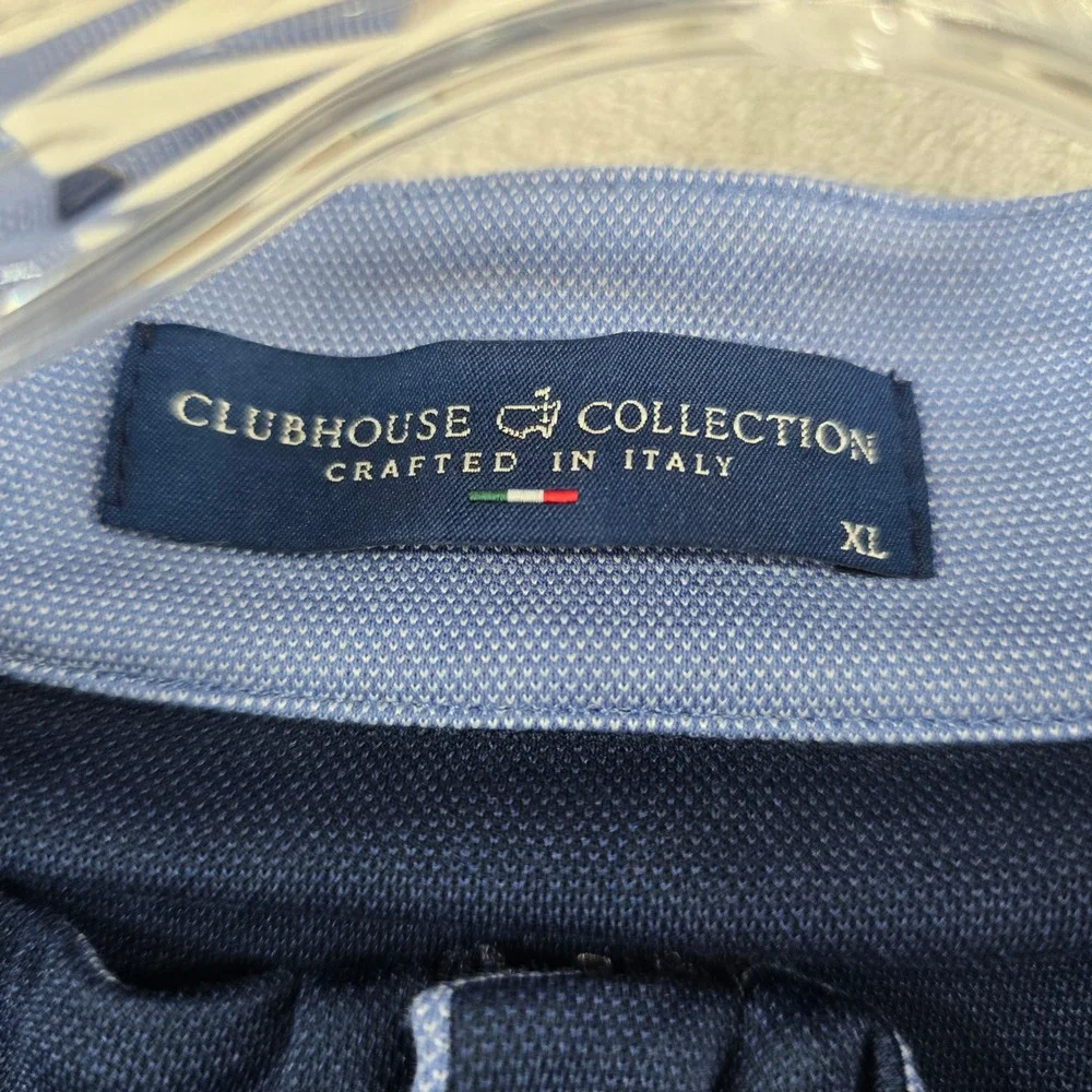 Masters Clubhouse Collection Quarter Zip Mens XL Navy Blue Made in Italy Logo